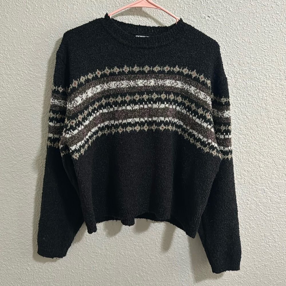 Arizona Jean Company Gray Patterned Sweater Large